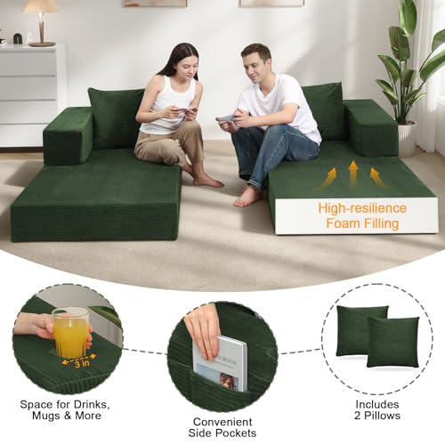 Image of COMAX Futon Sofa Bed, Convertible Sofa Bed, Folding Boneless Couches | Boneless Couch for living room, 4‑in‑1 Fold Out Small Foldable Loveseat Floor Sleeper Mattress Lounge Space‑Saving