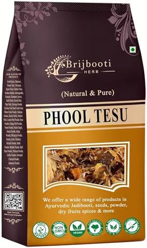 Brijbooti Phool Tesu 100 Gr - Tesu ke phool - Plas ke Phool - Dhaak ka Phool - Tesu Flower - Palash Phool