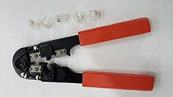 Telephone Cord Repair Kit Modular Crimp Tool + 5 Connectors