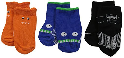 Rosie Pope Accessories Baby 3pk Boys Crew Crazy Three, Blue, Black/Red, 0-6 Months