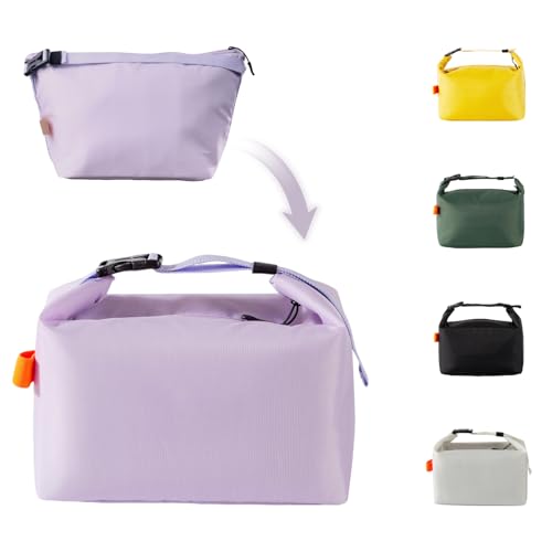 SUOXU Isolierte Lunchtasche auslaufsicher Thermo-Lunchtasche für Erwachsene und Kinder große Kapazität wasserabweisende Kühltasche für Arbeit Schule Picknick und Reisen (lila)