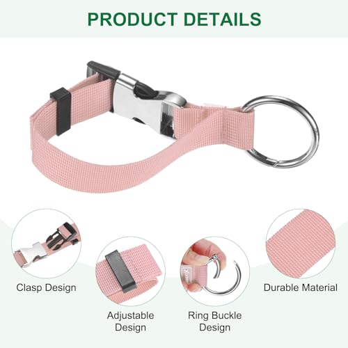 Image of M METERXITY 2-Pack Add A Bag Luggage Strap, Adjustable Suitcase Belt for Connecting Luggage /Backpack /Jacket, Carry Strap with Ring Buckle [Pink]