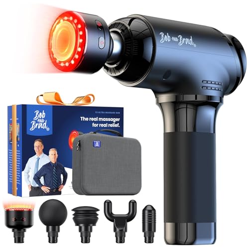 BOB AND BRAD T2 Ultra Massage Gun with Heat and Red LED Therapy, Professional Massager Gun Deep Tissue for Athletes, Portable Electric Massagers for Muscle Recovery, Gifts for Men Women T2 U