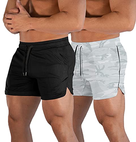 Image of FLYFIREFLY Men's Gym Workout Shorts Running Lightweight Athletic Short Pants Bodybuilding Training