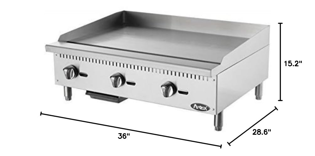 Atosa USA ATMG-36 Heavy Duty Stainless Steel 36-Inch Manual Griddle - Propane by ATOSAUSA : Industrial & Scientific