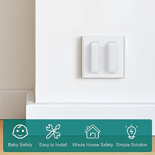 Lot de 8 protections pour interrupteur mural à bascule blanc - 6
