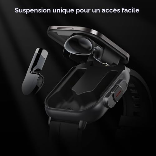YUEHISY Yunir Montre Intelligente avec écouteurs, Montre Intelligente HD 2,01 avec Suivi de la santé et de la Forme Physique pour Hommes et Femmes (répondre/Passer des appels) Montre de