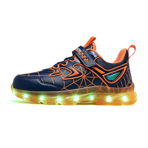 LED Light Up Shoes for Toddler Boys Girls Glow Sneakers with USB Rechargeable Flashing Lights, Non-Slip Sole for Kids Birthday, Christmas & Outdoor Activities Orange4