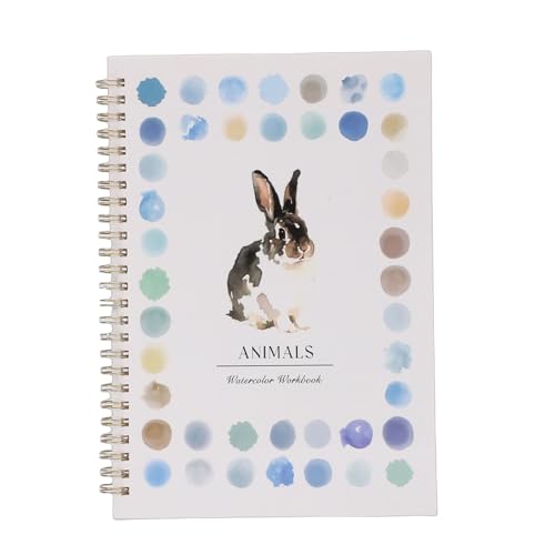 EMUKOEP Aquarell-Arbeitsbuch für Anfänger, Aquarell-Malbuch mit Schritt-für-Schritt-Anleitung, Zum Lernen, Ideal für Künstler und Bastler (Tiere)