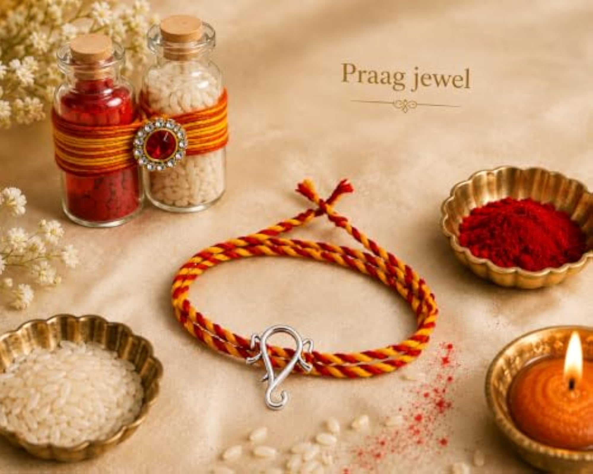 925 Sterling Silver Ganesha Rakhi for Brother