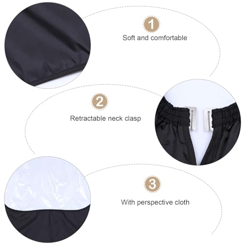 2 Capas para Corte de Pelo con Ventana de Visualización Negro miniatura 3