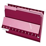 Pendaflex Interior File Folders, 1/3 Cut, Top Tab, Letter Size, Burgundy, 100 per Box (4210 1/3 BUR)