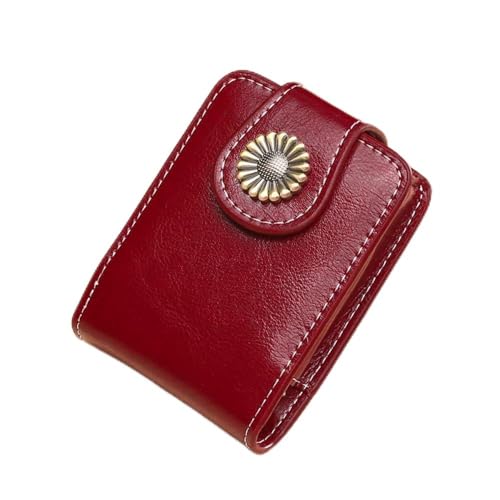 Estojo de maquiagem para batom, estojo portátil de couro PU para batons com espelho, bolsa para batons, bolsa de cosméticos de viagem para mulheres e meninas, Vermelho
