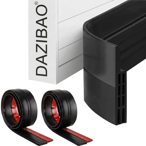 Image of DAZIBAO Silicone Door Bottom /Under Gap Filler Rubber Sealing Strip, Door Sealer Strip for Cockroach, Insect and Bugs, Seal Air & Dust, Black, 39 inches (Pack of 2)