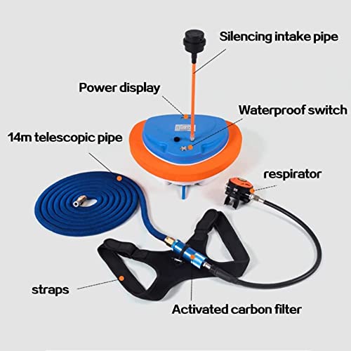 5 Hours Scuba Diving Ventilator System With Mask Mount, Diving Equipment Diving Toys Floating Air Pump/Tank With 10M Telescopic Pipe & Breathing Regulator 57 Liters/Min For Underwater Snorkeling (5H) #TOP1