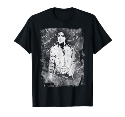 Michael Jackson Bad World Tour 1988 Noir et Blanc Splatter T-Shirt