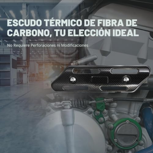 Escudo termico de escape para moto universal que evita quemaduras de piloto 6
