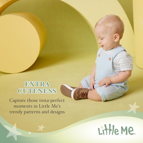 Little Me Baby Boy Shortall Set – 2-Piece, Tee Shirt and Overall Shorts, Cute and Comfy Outfits3