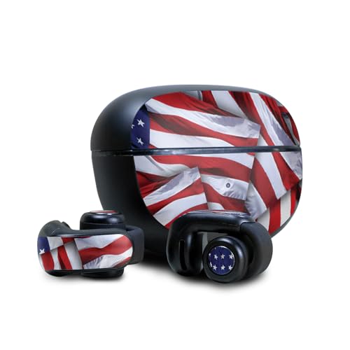 Image of Skin Compatible with Bose Ultra Open Earbuds - Patriot - Premium 3M Vinyl Protective Wrap Decal Cover - Easy to Apply | Crafted in The USA by MightySkins
