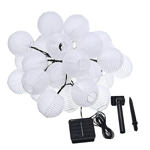 30 lampion solarny LED, łańcuch świetlny na zewnątrz, Boże Narodzenie, ogród, podwórko, balkon, latarnia, kula, łańcuch świetlny