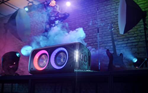 SHARP PS-949 XParty Street Beat - Tragbarer 200W Bluetooth Party-Lautsprecher mit LED-Lichtern, spritzwassergeschützt (IPX4), DJ-Effekten, Mikrofon-/Gitarreneingängen, TWS-Kopplung SHARP PS-949 XParty Street Beat - Tragbarer 200W Bluetooth Party-Lautsprecher mit LED-Lichtern, spritzwassergeschützt (IPX4), DJ-Effekten, Mikrofon-/Gitarreneingängen, TWS-Kopplung