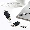 3 Pack SD Card Reader for Android and PC, Micro SD Card to USB Adapter, USB-C and USB Dual Plug OTG Card Reader for Camera Memory Card Reader for Mobile Phone Tablets (Black)