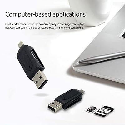 3 Pack SD Card Reader for Android and PC, Micro SD Card to USB Adapter, USB-C and USB Dual Plug OTG Card Reader for Camera Memory Card Reader for Mobile Phone Tablets (Black)
