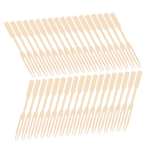 SOLUSTRE 200 Pcs Bamboo Toothpick Forks Mini Forks for Appetizers Child-friendly Fruits Picks Smooth Disposables Essential for Parties Gatherings
