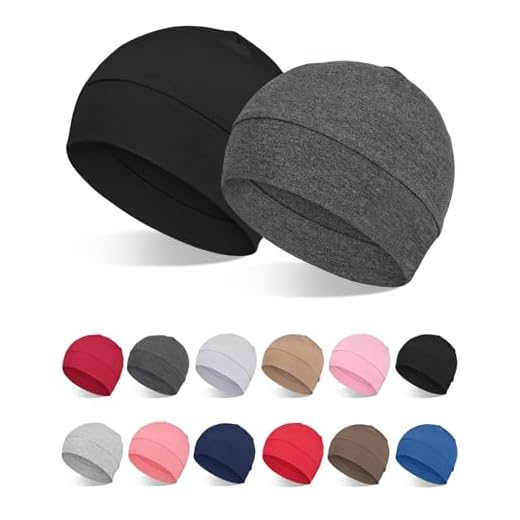 FocusCare Beanies for Men Sleeping Cotton Skull Cap Black Helmet Liner Under Hard Hat for Cycling Bike Motocycle