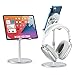 Produktbild FULAIM Aluminium Metall Kopfhörer Ständer mit Handy Ständer, Ständer für MagSafe, Abnehmbarer Desktop Headset Halterung Verstellbarer Kopfhörer Halter für AirPods Max, Sony, Bose, Beats Gaming Headset