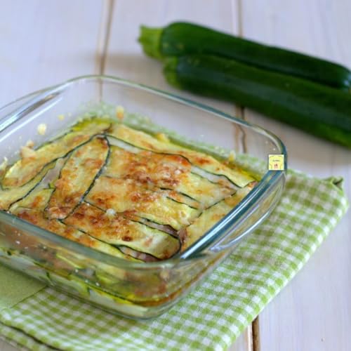 Parmigiana bianca di zucchine in friggitrice ad aria