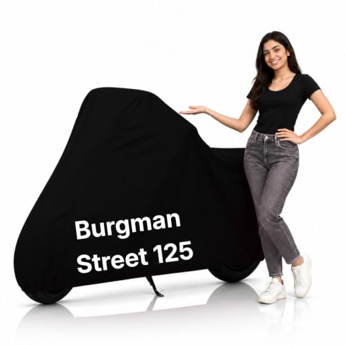 Image of Ultra-Protect Scooty Body Cover for Burgman Street 125 Cover| 100% Waterproof, Dustproof & Scratch Resistant | Heavy Duty Two Wheeler Covers with UV Protection, Heat Resistant | All Weather (Black)