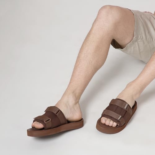 Image of NoStrain Men's Sandals & Slippers, Comfortable & Casual Footwear for Men | Lightweight, High Sole & Stylish
