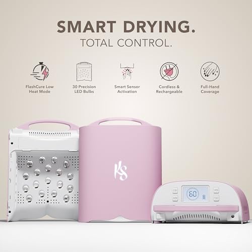 Image of KIARA SKY Beyond Pro V3 UV LED Nail Lamp Pink - Cordless Rechargeable Gel Lamp w /Smart Sensor, Flashcure Low Heat Mode, Full-Hand Coverage & Timer for Gel Polish, Builder Top Coat 48W (240v)