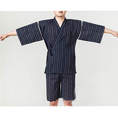 FANCY PUMPKIN Jinbei Men's Japanese Style Dressing Gown Kimono Pajamas Suit Size2