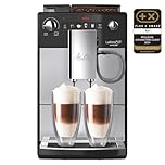 Melitta Latticia One Touch Argent, Machine à Café à Grains avec Broyeur et Système Latte Perfection, Silencieuse, Mode 1 à 2 Tasses, Automatique, F300-101, 1450W