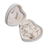 Caja de joyería de exhibición,Caja de joyería con forma de corazón,Caja de joyería con forma de corazón Caja de joyería pequeña baratija para anillos y pendientes-Rosa verde negro blanco joyería caso