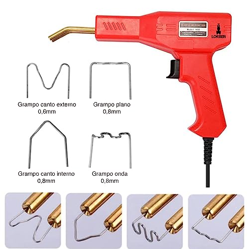 Soldador Plástico Lorben Pistola Solda Para-choque Farol com 200 Grampos