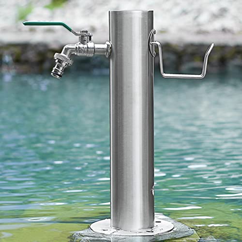 Colonne d'eau verticale en acier inoxydable pour extérieur, distributeur d'eau de jardin, fontaine anti-gel, pour arrosage/irrigation/lavage (kit 4, 20,5 x 86 cm)