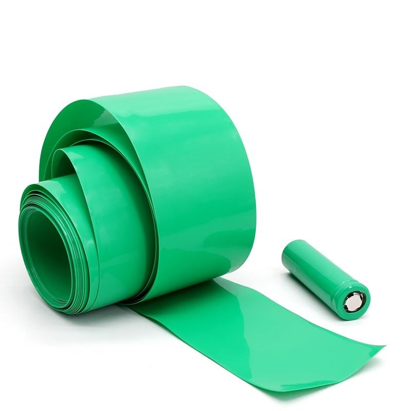 Guaina termorestringente piatta in PVC, 18650 Tubo termoretraibile in PVC verde da 3 metri, diametro 18,8-127 mm(83mm)