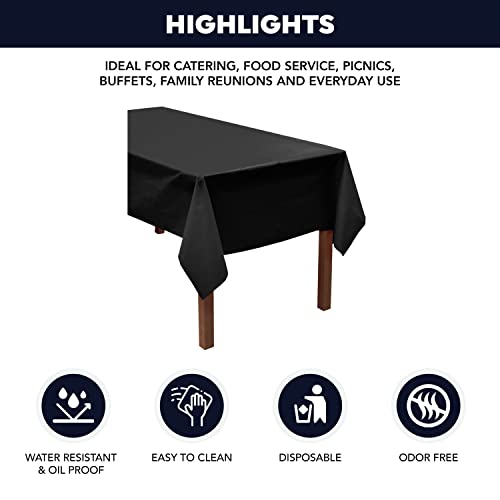 Party Essentials Plastic Banquet Table Roll Available in 27 Colors, 40" x 100', Black - Image 3