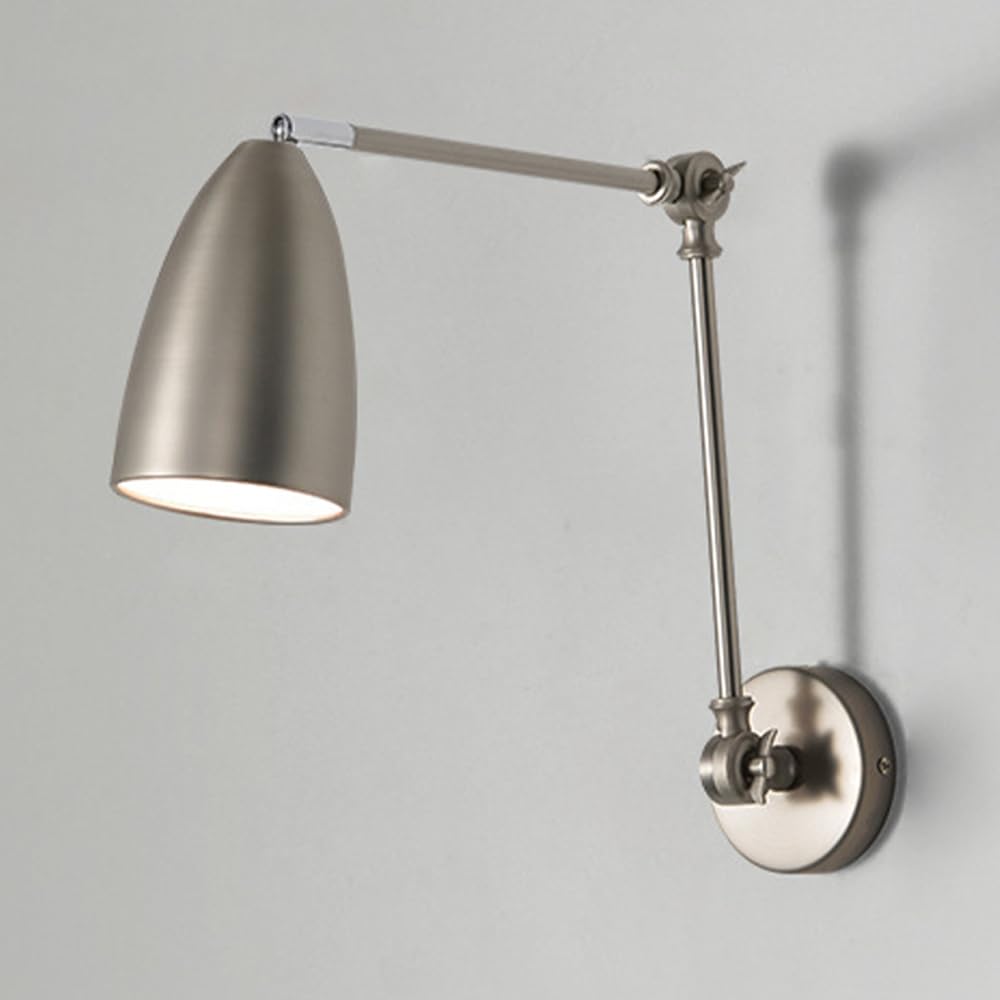 SXECAEPS Swing-Arm Wall Sconce Retractable Light for Bedroom Bedside, Reading Wall-Mounted Balcony Aisle Lighting Fixture Foldable Lamp, E14 Socket