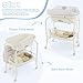 INFANS 2 in 1 Baby Changing Table with Bath Tub Unit, Folding Diaper Dresser Station with Wheels Waterproof Pad Storage Rack, Portable Nursery Organizer Stand for Newborn Infant (White)