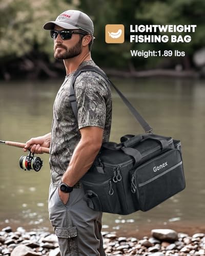Gonex Bolsa de Equipo de Pesca para Agua Salada y Dulce, Bolsa de Almacenamiento Resistente al Agua para Caja de Tackle Tallas 3600 y 3700 miniatura 6