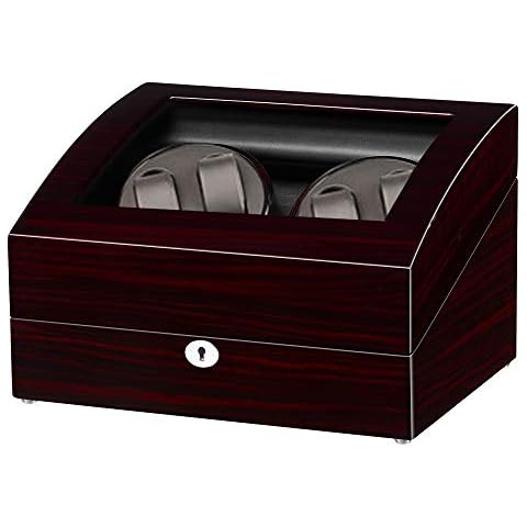 JQUEEN Watch Winder for Automatic Watches with Quiet Motors,4+6 Watches Storage Box Case with Soft and Flexible Watch Pillows Cover