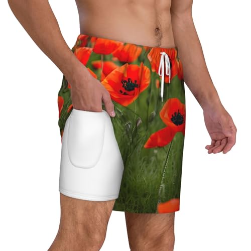 Traje de baño para hombre con amapolas bañador de secado rápido 6