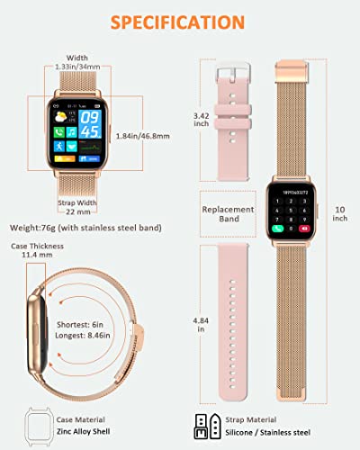 Smart Watch With Call Answer/Dial, 46Mm Big Face Smartwatch For Android & Iphones Compatible, Fitness Tracker W/Heart Rate, Sleep Monitor, Sp02, Blood Pressure, 23 Sport Mode Watches For Women Men #TOP6