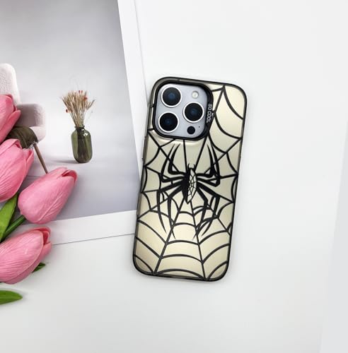 Coque iPhone 14 Pro Max toile d'araignée noire en silicone TPU souple