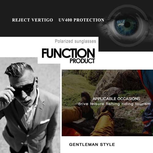 Image of FEIDUSUN Sunglasses Men Polarized Sunglasses for Mens and Womens,Black Retro Sun Glasses Driving Fishing UV Protection