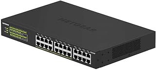 NETGEAR PoE Switch 24 Port Gigabit Ethernet Unmanaged Network Switch (GS324P) - with 16 x PoE+ @ 190W, Desktop or Rackmount